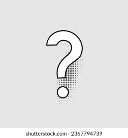 Question mark isolated on a gray background. Vector flat illustration.