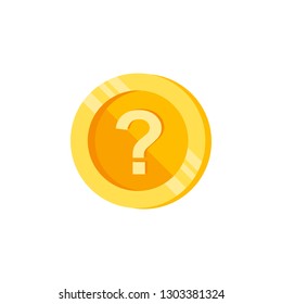 Question mark, letter, coin color icon. Element of color finance signs. Premium quality graphic design icon. Signs and symbols collection icon for websites, web design