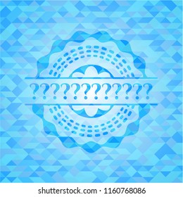 Question Mark light blue emblem. Mosaic background