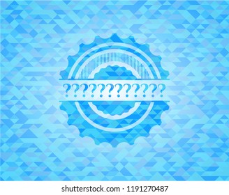 Question Mark light blue emblem. Mosaic background