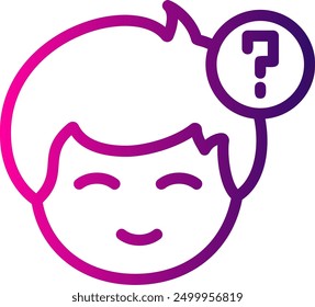 Question mark Line Gradient Vector Icon Design