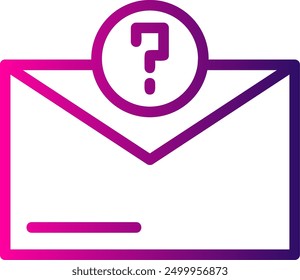 Question Mark Line Gradient Vector Icon Design