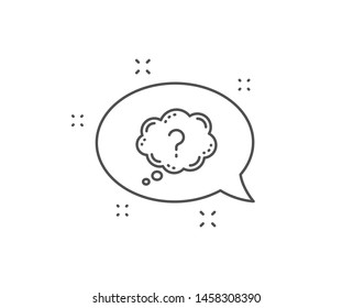 Question mark line icon. Chat bubble design. Quiz chat bubble sign. Outline concept. Thin line question mark icon. Vector