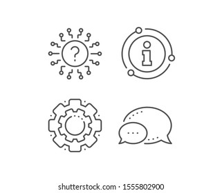 Question mark line icon. Chat bubble, info sign elements. Quiz chat bubble sign. Faq system. Linear question mark outline icon. Information bubble. Vector