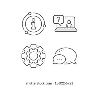 Question mark line icon. Chat bubble, info sign elements. Online faq support sign. Linear faq outline icon. Information bubble. Vector