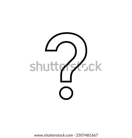 Question mark line icon isolated on white background. Faq sign symbol