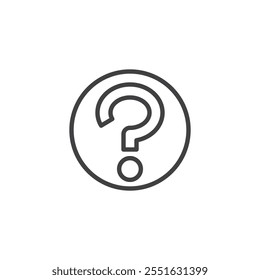 Question Mark line icon. linear style sign for mobile concept and web design. Question mark in a circle outline vector icon. Ask, help symbol, logo illustration. Vector graphics