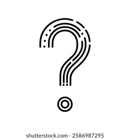 Question mark line icon logo vector flat illustration design. Question mark outline.