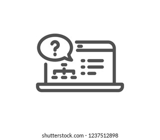 Question mark line icon. Online quiz test sign. Quality design flat app element. Editable stroke Online help icon. Vector