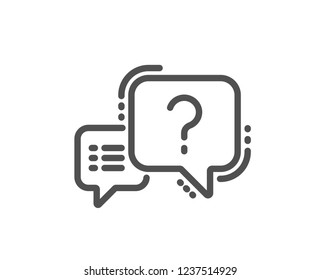 Question mark line icon. Quiz chat bubble sign. Quality design flat app element. Editable stroke Question mark icon. Vector