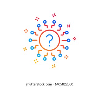 Question mark line icon. Quiz chat bubble sign. Faq system. Gradient design elements. Linear question mark icon. Random shapes. Vector