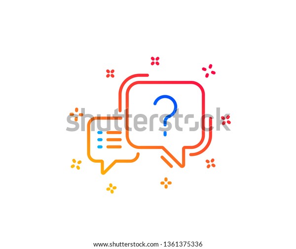 Question Mark Line Icon Quiz Chat Image Vectorielle De Stock Libre De Droits