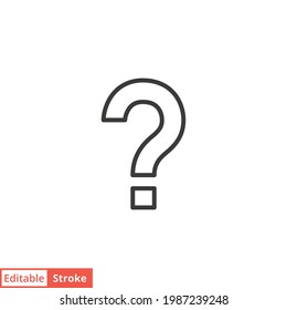 Question mark line icon. Simple outline style. Sign, pictogram, web, faq, help, graphic design, ask, label, support concept. Vector illustration isolated on white background. Editable stroke EPS 10.