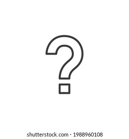 Question mark line icon. Simple outline style. Sign, pictogram, web, faq, help, graphic design, ask, label, support concept. Vector illustration isolated on white background. Thin stroke EPS 10.