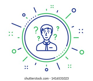 Question mark line icon. Support consultant sign. Quality design elements. Technology support consultant button. Editable stroke. Vector