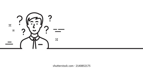 Question mark line icon. Support consultant sign. Minimal line illustration background. Support consultant line icon pattern banner. White web template concept. Vector