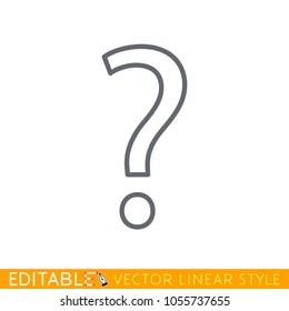 Question mark, line simple icon, outline vector sign, linear style pictogram isolated on white. Symbol, logo illustration. Editable stroke sketch icon. Stock vector illustration.