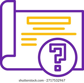 Ponto de interrogação Linha de vetor de duas cores Linha de vetor de duas cores Ícone Design