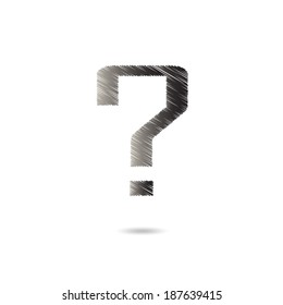 Question mark line vector.