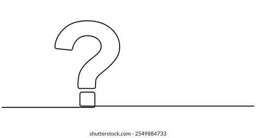  Question mark linear background. Continuous one line drawing of question mark. Vector illustration, Question mark one line drawing, Continuous linear drawing of question mark. One line drawing pro