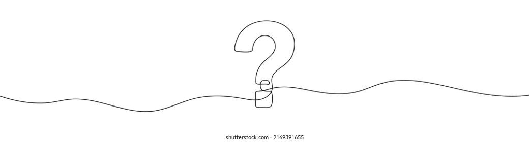Question mark linear background. One continuous line drawing of question mark. Vector illustration. Question mark isolated - Shutterstock ID 2169391655