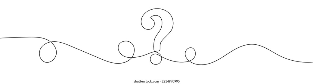 Question mark linear background. One continuous line drawing of question mark. Vector illustration. Question mark isolated