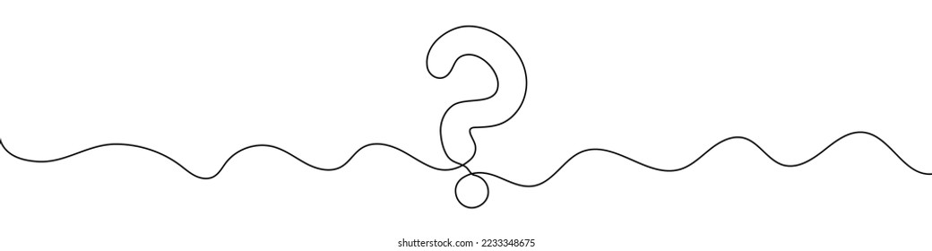 Question mark linear background. One continuous line drawing of question mark. Vector illustration. Question mark isolated