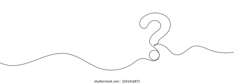 Question mark linear background. One continuous drawing of a question mark. Vector illustration - Shutterstock ID 2241416871