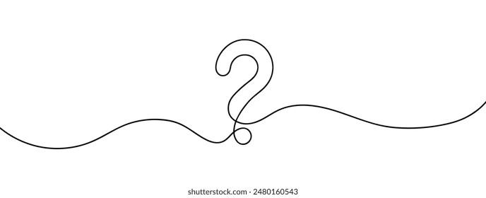 Question mark linear background. One continuous drawing of a question mark. Vector illustration