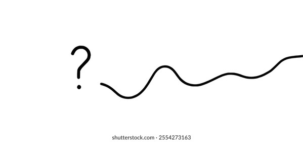 Question mark linear background. One continuous drawing of a question mark. Vector illustration