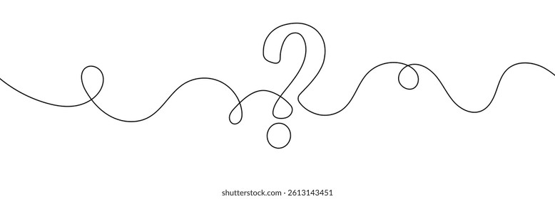 Question mark linear background. One continuous drawing of a question mark. Vector illustration 