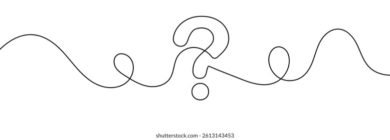 Question mark linear background. One continuous drawing of a question mark. Vector illustration 