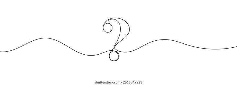 Question mark linear background. One continuous drawing of a question mark. Vector illustration .EPS 10 . 