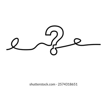 question mark lineart vector illustration on transparent background