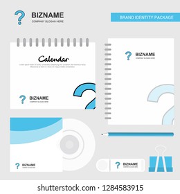 Question mark  Logo, Calendar Template, CD Cover, Diary and USB Brand Stationary Package Design Vector Template