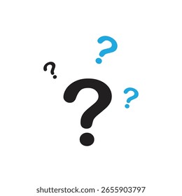 Ilustración plana del icono del logotipo del signo de interrogación