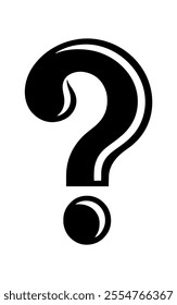 Question mark logo icon silhouette vector illustration design on white background.