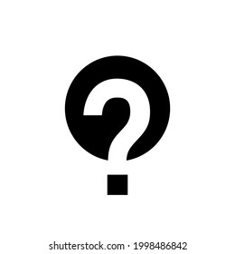 Question mark logo.Decorative creative typographic icon isolated on light background.Punctuation symbol alphabet initial.Modern elements.Minimalist style.