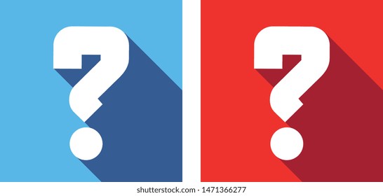 Question mark with long shadow