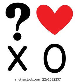 Question mark Love XOXO Vector image