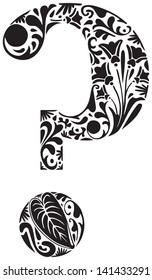 Question mark made of floral elements