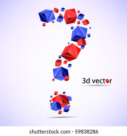 Question mark Made from futuristic cube