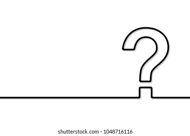 The question mark is made in line-art. Vector illustration.