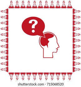 Question mark and man vector illustration