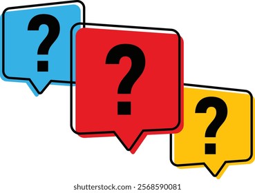 Question mark with Message box icon. Editable Stroke.