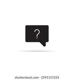 question mark message icon with shadow on white background