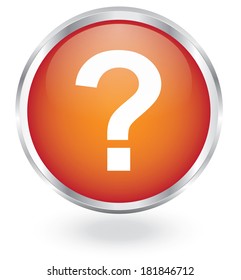 question mark metal button