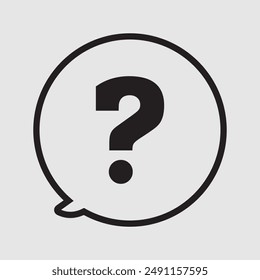 Question mark, mini line, icon. Question mark icon symbol, vector illustration. Bubble question icon. Eps file 31.