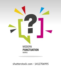 Question mark modern colorful punctuation sign icon sticker