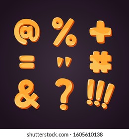 Question mark modern gold punctuation sign icon sticker. set of color paper alphabet punctuation mark in 3d style